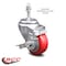 Service Caster 3 Inch Red Polyurethane Wheel Swivel 10mm Threaded Stem Caster with Brake SCC-TS20S314-PPUB-RED-TLB-M1015 - alternate 3